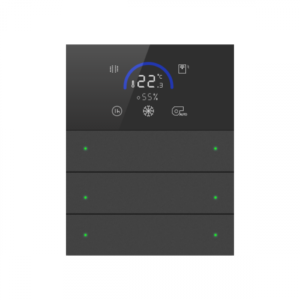 KNX Metal thermostat with 6 buttons keypad